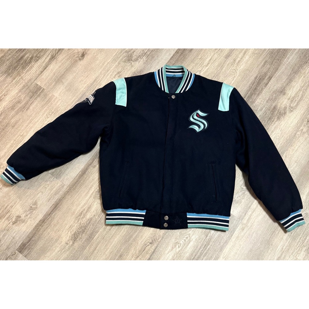 Seattle Kraken NHL Hockey‎ JH Design Jacket L Mens Varsity Bomber